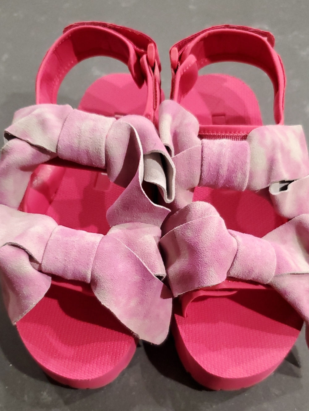 Silent D Big Suede Leather Bow Sandals 38